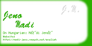 jeno madi business card